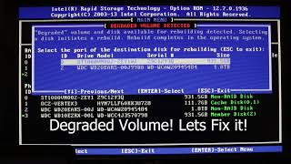 How to Rebuild Degraded RAID via the Intel Rapid Storage Technology RAID utility [upl. by Airemahs307]