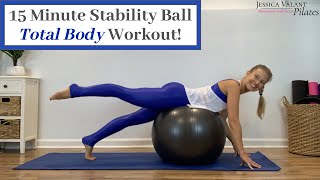 15 Minute Stability Ball Total Body Workout [upl. by Trescott]