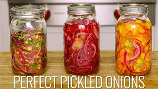 Pickled Onions 3 Different Ways I Simple Seasoning [upl. by Ulysses]