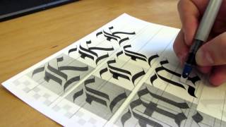 How to learn Gothic Calligraphy Capitals for Beginners [upl. by Enihsnus]