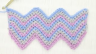 Simple Chevron Crochet Stitch Tutorial [upl. by Aita150]