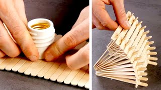 11 SUPER EASY PROJECTS WITH POPSICLE STICKS  CORK amp WOOD CRAFTS  DECORATION IDEAS [upl. by Melamie690]