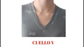 DIY Cómo confeccionar cuello V para blusas y camisetas [upl. by Garlanda116]