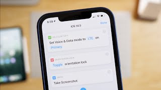 New Shortcuts actions in iOS 145 Change 5GSIM Data Set Orientation Lock and Take Screenshot [upl. by Ayanahs670]