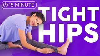 15 minute Yin Yoga Stretches for Tight Hips Inner Thighs amp Groin [upl. by Makell]