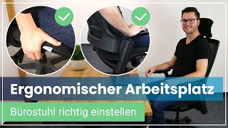 Ergonomie am Arbeitsplatz ➡️ So stellst Du Deinen Bürostuhl richtig ein  Ergotopia NextBack [upl. by Yleek]