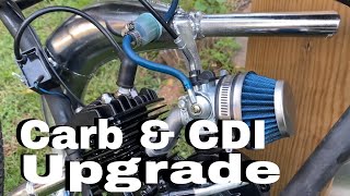 Motorized Bike High Performance Carburetor and CDI Upgrade [upl. by Frederich262]