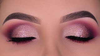 Classic Golden Glitter Eye Makeup Tutorial  Holiday Eye Look [upl. by Aelegna]