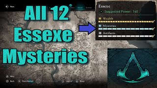 Assassins Creed Valhalla All Essexe Mysteries Locations guide [upl. by Shlomo]