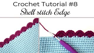 EASY Crochet SHELL Stitch Border  Shell STITCH Edge [upl. by Llyrat]