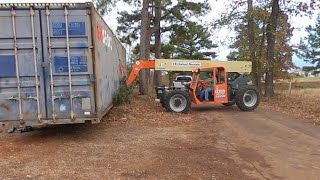 We moved a 40 FOOT shipping container with a rented reach fork [upl. by Rina]