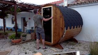 DIY sauna  Barrel Sauna  Outdoor Sauna kit [upl. by Eiliab]