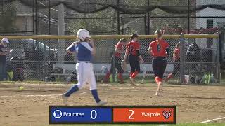 Walpole Varsity Softball vs Braintree [upl. by Settera]