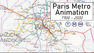 Paris Metro Expansion 19002030 Métro RER Tram Grand Paris Express Animation [upl. by Rumery996]