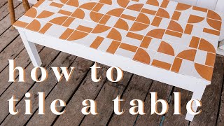 Upcycle with me How To Tile A Table [upl. by Llerrat429]