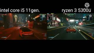 ryzen 3 5300u vs Intel i5 11gen gaming test [upl. by Shoifet]