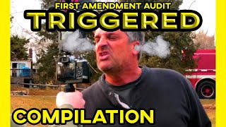 TRIGGERED COMPILATION First Amendment Audit  With Amagansett Press [upl. by Omsare]