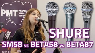 Shure SM58 vs Beta 58A vs Beta 87A Vocal Mic Comparison [upl. by Charry]