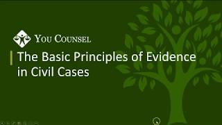 The Basic Principles of Evidence in Civil Cases [upl. by Faletti]