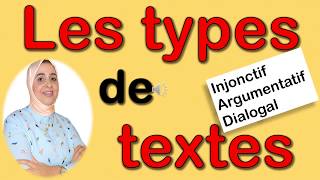 Les types de textes  injonctif argumentatif dialogal [upl. by Pucida826]