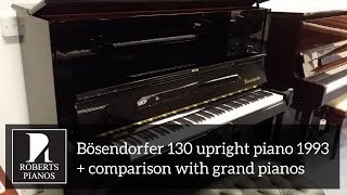 Bösendorfer 130 upright piano 1993  comparison with grand pianos [upl. by Anerb569]