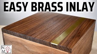 Metal Inlay in Wood  Add Brass to Your Woodworking Project [upl. by Ahtiekahs619]