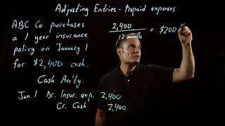 Accounting Fundamentals  Adjusting Entries  Part 1 of 4 Prepaid Expenses [upl. by Welbie608]