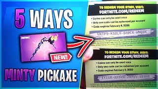 5 WAYS To Get MINTY PICKAXE for FREE in Fortnite Reedem amp Unlock Merry Mint Pickaxe [upl. by Riobard]