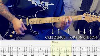 CREEDENCE  Fortunate Son GUITAR COVER  TAB [upl. by Solegnave]