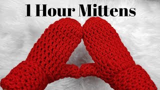 AMAZINGLY SIMPLE Crochet Mittens Pattern For Beginners [upl. by Rella]