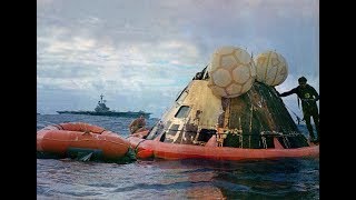 Apollo 11 Splashdown footage highlighting Navy Frogmens role [upl. by Acirrehs]