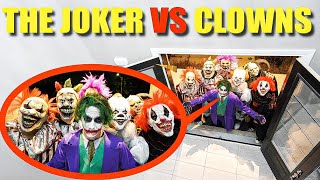 THE JOKER VS CLOWN ARMY AT OUR HOUSE HE DEFEATED PENNYWISE [upl. by Doti801]