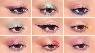 How To 9 Different Ways to Wear Colorful EyeShadows  Easy Beginner Friendly Tutorial [upl. by Airahs437]