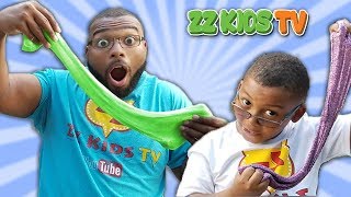 DAD VS SON 3 COLORS OF GLUE SLIME CHALLENGE [upl. by Jacob]