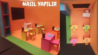 KAÄITTAN MAKET SINIF YAPIMI  KARTONTAN NELER YAPILIR [upl. by Jemie]