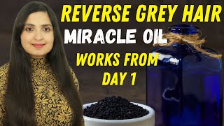 Apply this at night to BLACKEN GREY HAIR FROM ROOTS  Black Sesame Seed Oil  Reverse Grey Hair [upl. by Suiravaj]