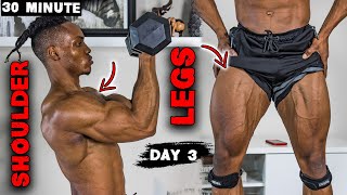 30 MINUTE SHOULDER AND LEG WORKOUT AT HOME DUMBBELLS ONLY  DAY 3 [upl. by Flam346]