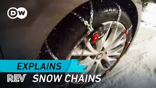 Driving safely with snow chains  Explains [upl. by Naman]