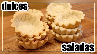 Masa para TARTALETAS Saladas y Dulces  Masa Sablée y Brisée [upl. by Hgielrebma]