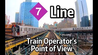 ⁴ᴷ⁶⁰ NYC Subway Front Window View  The 7 Express to Manhattan [upl. by Matusow]