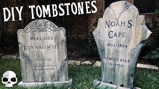 How to make Tombstones 💀 DIY Halloween Props [upl. by Haleigh]