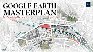 Google Earth Master Plan in Photoshop  Quickest Method [upl. by Netsruk]