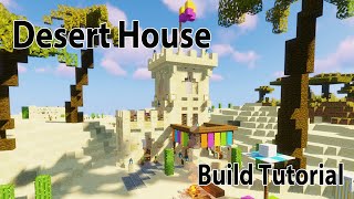 Minecraft Desert House Sand Castle Build Tutorial  Easy [upl. by Maible]