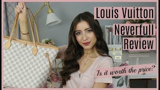 Louis Vuitton Neverfull MM Damier Azur Rose Ballerine Review  What Fits Inside [upl. by Lesab]