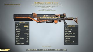 Fallout 76  Bloodied Explosive Gauss Rifle Insane Buff  Milepost Zero Update BE15R Gauss Rifle [upl. by Assi]