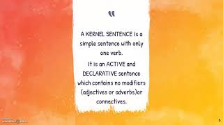 KERNEL SENTENCE DEFINITION AND EXAMPLES [upl. by Haerr]