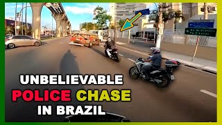 Unbelievable highspeed motorcycle police chase on the streets of brazil [upl. by Yrennalf]