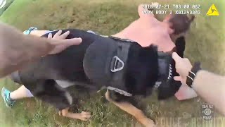 Bodycam Show Seattle Police K9 Take Down Robbery Suspect [upl. by Attennaj384]