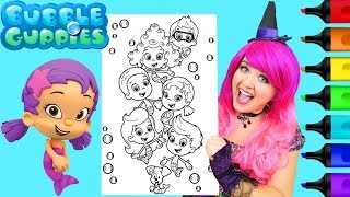 Coloring Bubble Guppies All Characters Coloring Page Prismacolor Markers  KiMMi THE CLOWN [upl. by Kralc]