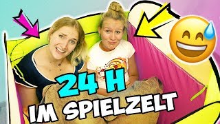 24 STUNDEN IM SPIELZELT  Nina VS Kathi  Wer hält es im 1 Meter Kinderzelt länger aus [upl. by Paschasia]